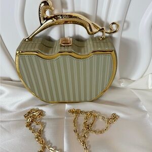 Elegant Gold and Green Handbag
